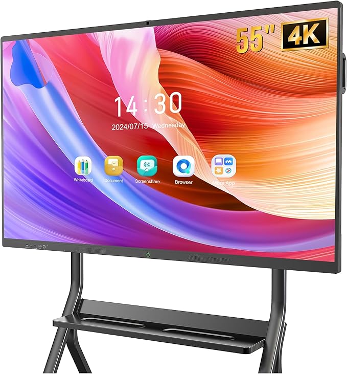 YIXZSWD Smart Board, 55 Inch Interactive Whiteboard 4K Touchscreen Built in