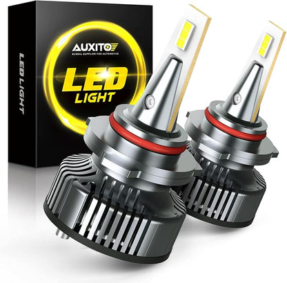 AUXITO 9005 LED HeadIight Bulbs,80000LM 1500％ Brighter Ultra-Bright, Plug N Play, 60,000 Hours Lifespan,Adjustable Beam with Cooling Fan, No Flicker, 99% Compatibility, 2PCS