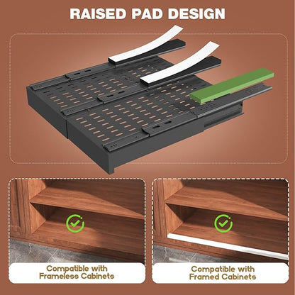 Seinloes 2 Pack Pull Out Cabinet Organizer Expandable Width and Depth, Slide
