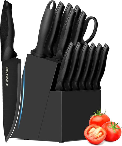 XANAPON Knife Set, 14 Pieces Kitchen Knife Set, High Carbon German Stainless