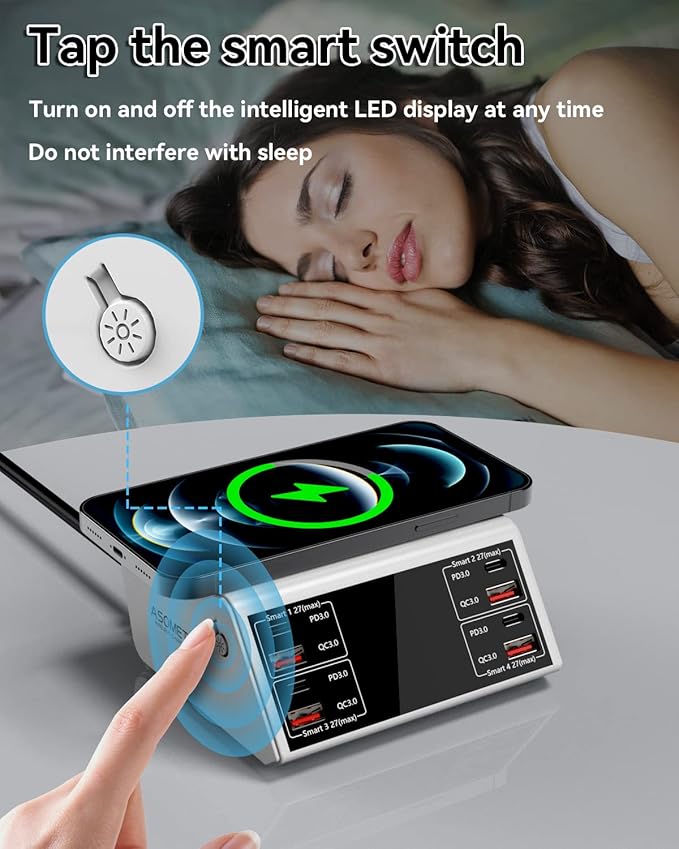 USB Charging Station, 100W 8-Port Charging Station