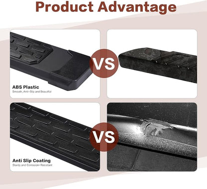 Perfit Liner 6'' Running Boards Compatible for Crew Cab 2007-2018 Chevy Silverado GMC Sierra 1500,2007-2019 2500 3500HD,2019 Ld/Lt Engine Black Textured Aluminum Side Steps Nerf Bars