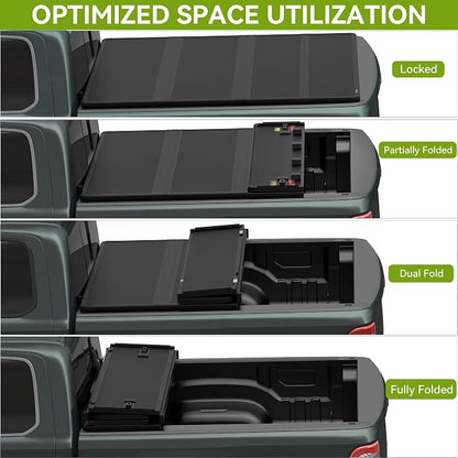 AUTOSAVER88 Hard Quad Fold Truck Bed Tonneau Cover Fit for Ford F-150 F150 2015-2026 with 6.5ft Bed Excl. Raptor Series