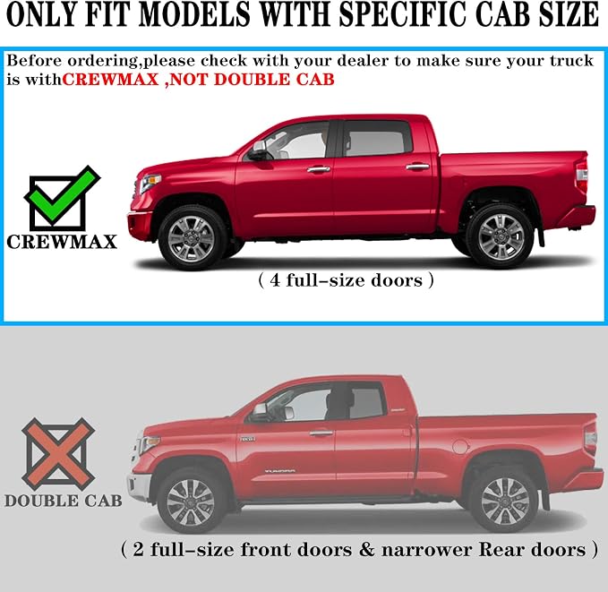 COMNOVA 6 Inch Running Boards Compatible with 2007-2021 Toyota Tundra Crew Max, Running Boards & Steps for Tundra(did not fit 2022-2025), Stainless Steel Side Steps, Truck Step Bars Nerf Bars.