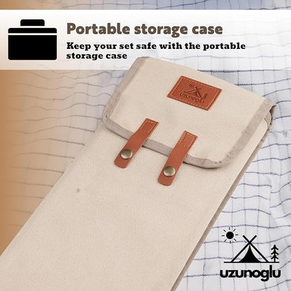Foldable Bamboo Cutting Board Set - with Knife, Peeler, Bag & Built-in Sharpener – Portable Compact Chopping Board for Camping, Picnic, Travel & Kitchen – Non-Slip, Eco-Friendly, Multi-Purpose Design
