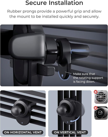 iOttie Easy One Touch Advanced Air Vent Car Phone Mount - Universal Cell Phone Holder for iPhone, Google, Samsung, Moto, LG, and All Other Smartphones