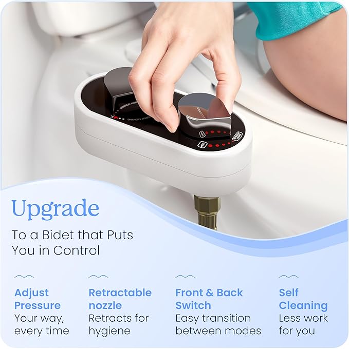 CLEAR REAR Bidet Attachment for Toilet Seat