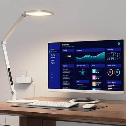 LED Desk Lamp for Home Office, Desk Light for Video Call, 3 Color Temperature