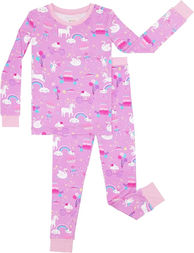 Little Sleepies Two-Piece Pajama Set for Boys & Girls, Soft Viscose from Bamboo Toddler Pajamas for Kids, Family Matching PJs