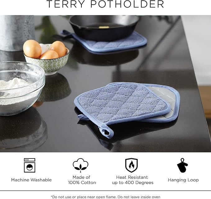 DII Basic Terry Collection Quilted 100% Cotton, 3 Piece