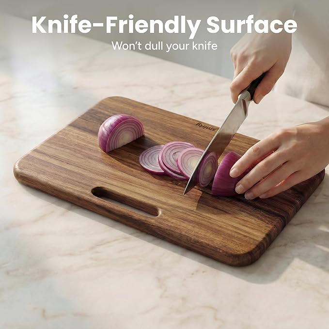 SMIRLY Wooden Cutting Boards for Kitchen, Double-Sided Cutting Board
