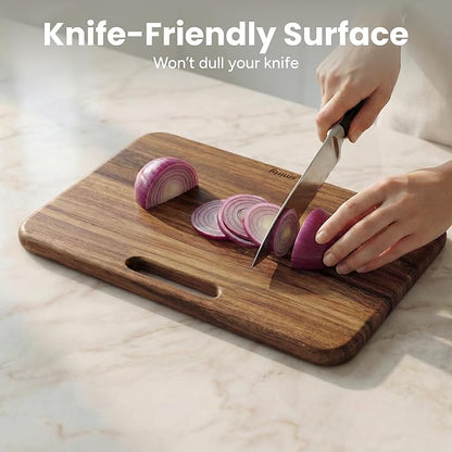 SMIRLY Wooden Cutting Boards for Kitchen, Double-Sided Cutting Board