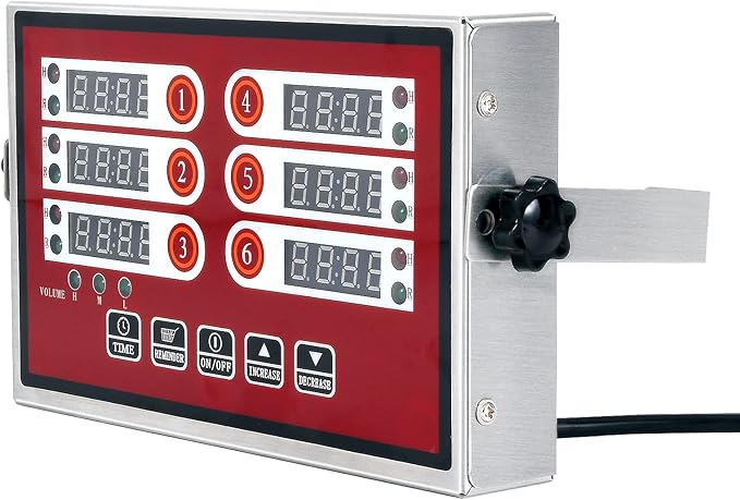 Kitchen Timers for Cooking – 6 Channel Commercial Kitchen Timer Restaurant