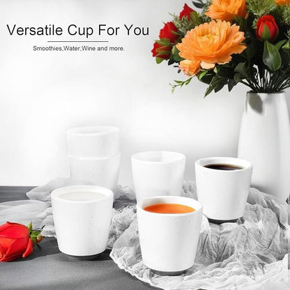 Webbylee 6-piece Melamine Cup - 12 ounce Unbreakable Reusable Drinkware for Party Wedding Camping, Dishwasher Safe & Lightweight (White/Grey)