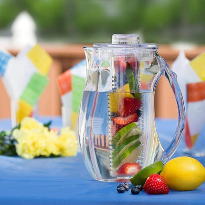 Large Fruit Infuser Water Pitcher – Shatterproof Acrylic Infusion Jug