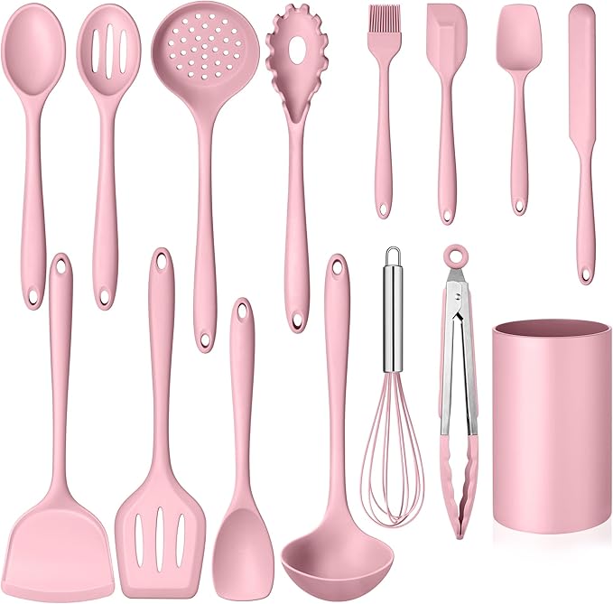 Homikit 15-Piece Kitchen Utensil Set, Silicone Cooking Utensils Spatula Set