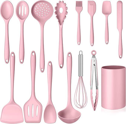 Homikit 15-Piece Kitchen Utensil Set, Silicone Cooking Utensils Spatula Set