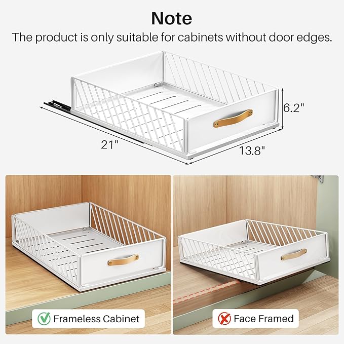 Pull out Cabinet Organizer, Heavy Duty Slide out Pantry Shelves Drawer Storage