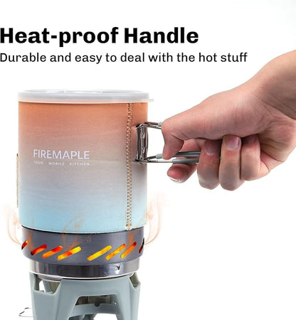 Fire-Maple "Fixed Star 1" Personal Cooking System | Pot/Jet Burner Stove System with Electric Ignition | Ideal for Hiking, Camping, Backpacking, Fishing, Hunting Trips and Emergency Use Multi