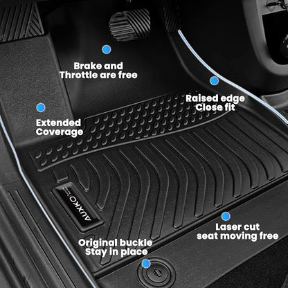 Auxko All Weather Floor Mats for 2018-2025 2026 Ram ProMaster 1500/2500/3500 TPE Rubber Liners Accessory for 2018-2025 2026 Ram ProMaster 1500/2500/3500 Odorless Anti-Slip Mats Black