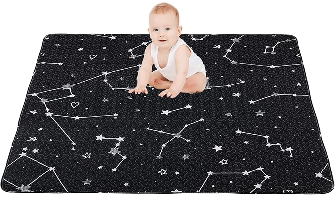 50x50 Play Mat for Playpen Foldable Baby Play Mat Large Tummy Time Mat, Non Slip Washable Baby Play Mats for Floor, Portable Travel Baby Crawling Mats for Toddlers and Infants