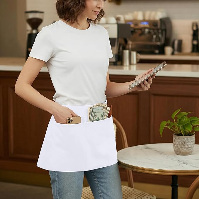 BOHARERS Waist Apron with 3 Pockets 12 Pack