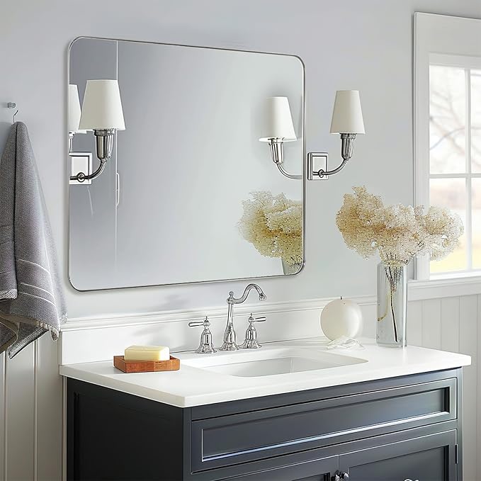 ANDY STAR Square Brushed Nickel Mirror