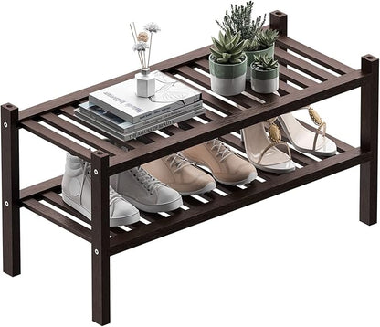 ROMGUAR CRAFT 2 Tier Bamboo Shoe Rack