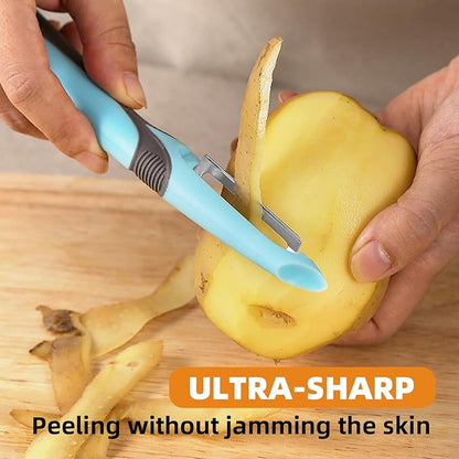 Trez Treamer Vegetable Peelers for Kitchen,6PCS P Peelers Stainless Steel Potato Carrot Veggie Zucchini Cucumber Apple Peeler,Ultra-thin Peeling (6 P Peelers)