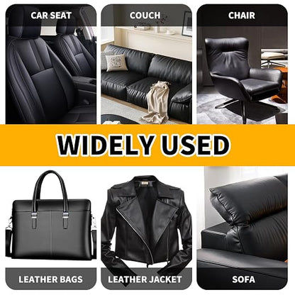 JuCheng Leather Repair Kit -Leather Repair Patch Self-Adhesive Waterproof Patch & Glue for Furniture, Car Seats, Sofa, Couch, Vinyl - Instant Fix for Tears & Scratches (Grey, 3.5X79 inch)
