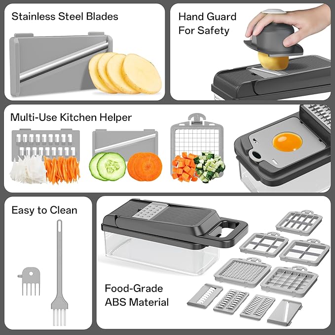HomeHacks Vegetable Chopper Vegetable Cutter, 15 in 1 Kitchen Gadget, Onion