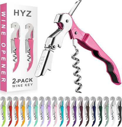 HYZ 2-Pack Wine Opener Waiter Corkscrew, Professional Wine Key