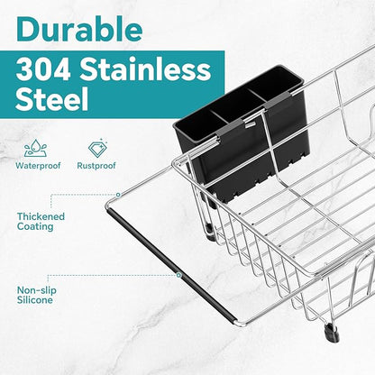 Simple Trending Expandable Dish Drying Rack in Sink, Adjustable Dish Drainers