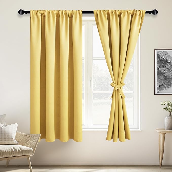 JIUZHEN Blackout Curtains – Thermal Insulated, Noise Reducing Room Darkening