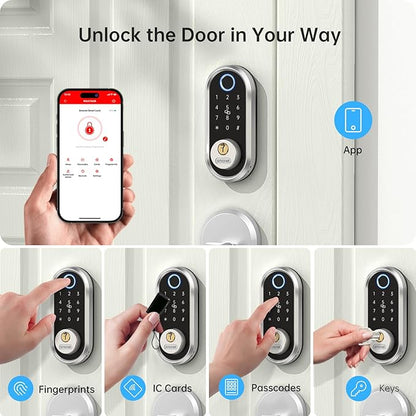 Smart Deadbolt, SMONET Fingerprint Electronic Deadbolt Door Lock