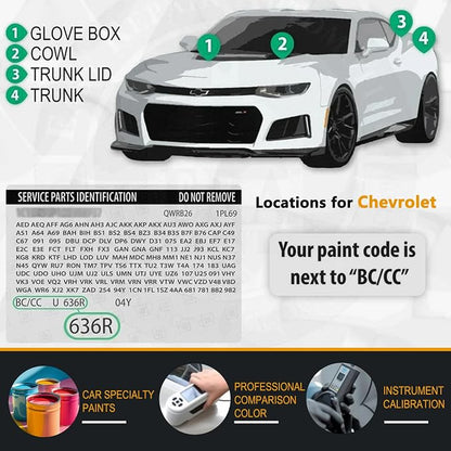 Touch Up Paint for Chevrolet Red Hot(G7C/WA130X), Color Exact Match Auto Paint Repair Pen Fix Chips and Nicks Scuff
