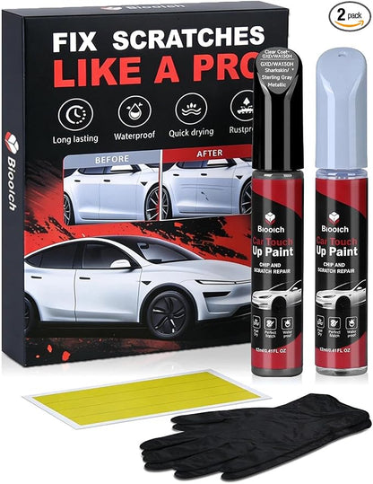 Sharkskin/Sterling Gray Metallic GXD/WA130H for Chevy Touch Up Paint Kit[2K Clear Coat Included],Exact Color Match Touch Up Paint for Chip and Scratch Repair