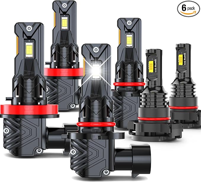 Lights Compatible for Chevy Colorado Light Bulbs for Off road Use, Years: 2015 2016 2017 2018, 48000 Lumens 800% Brightness, Pack of 6