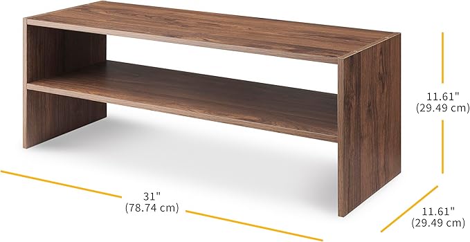Whitmor Wood Stackable 2-Shelf Shoe Rack, 31 inches