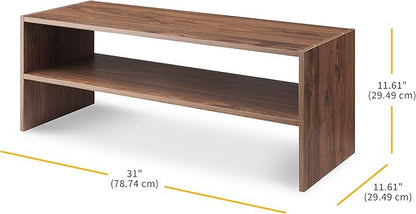 Whitmor Wood Stackable 2-Shelf Shoe Rack, 31 inches
