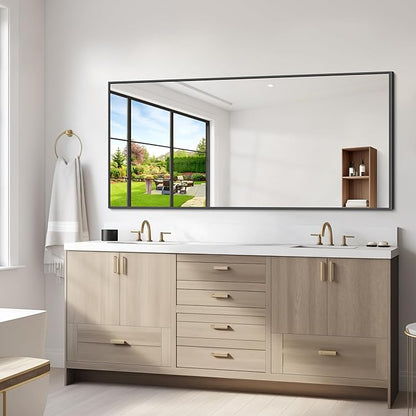 Black Bathroom Mirror for Wall, 72x36 Inch Rectangle Mirrors