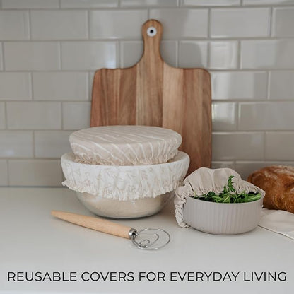 Beautiful Linen Cotton Blend Bowl Covers