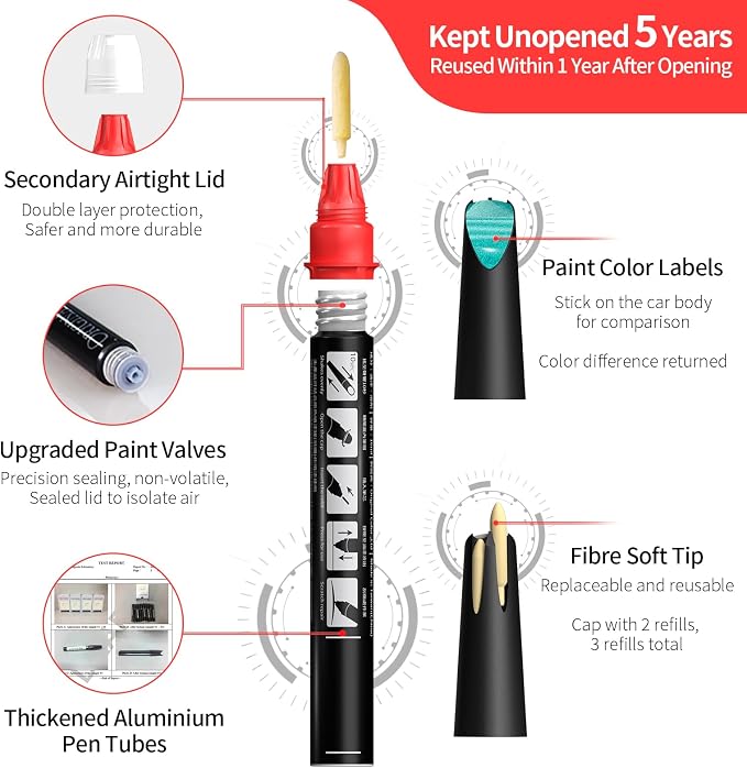 Carhoo C2C Pure Burgundy Metallic Compatible with MINI Cooper Exact Match Touch Up Paint Pen - 0.56 Fl Oz(16ml)