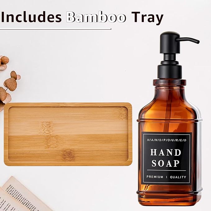 Amber Glass Soap Dispenser