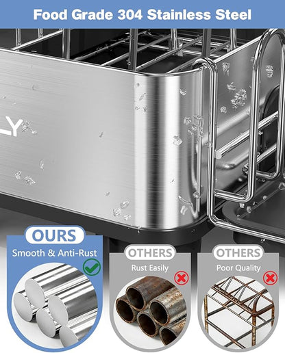 Dish Drying Rack, 304 Stainless Steel Exendable Dish Rack