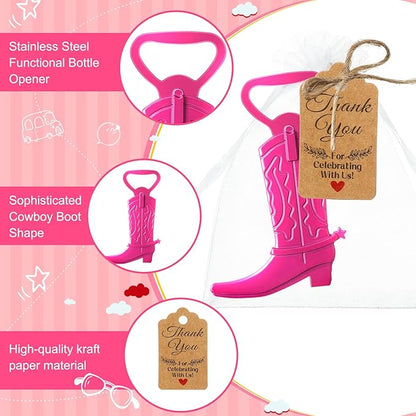 Meanplan 99 Pcs Cowboy Boot Bottle Opener Set Cowgirl Western Derby Wedding