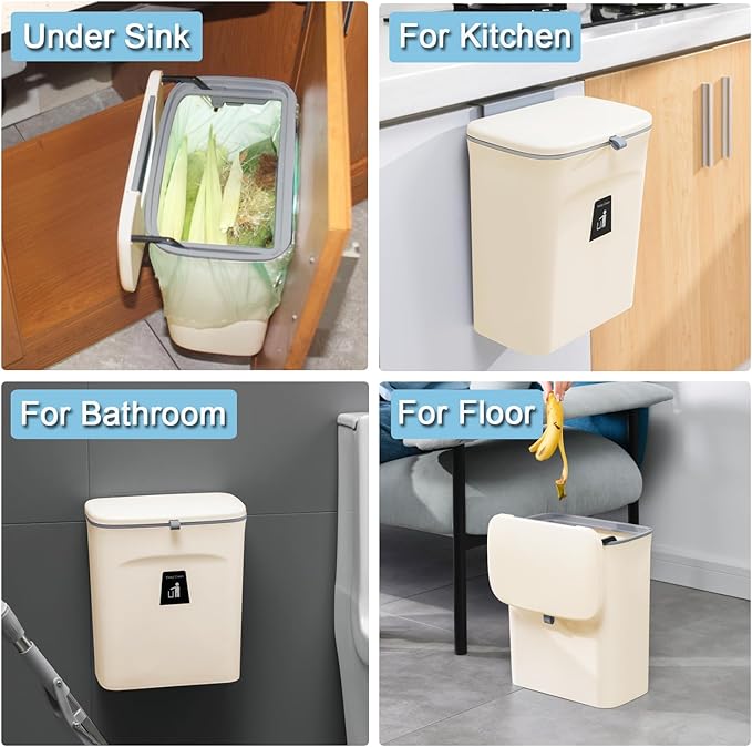 Tiyafuro 2.4 Gallon Kitchen Compost Bin