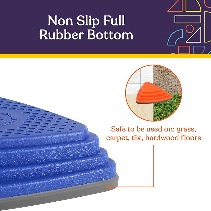 Special Supplies 10 Stepping Stones for Kids Indoor and Outdoor Balance Blocks Promote Coordination, Balance Strength Child Safe Rubber, Non-Slip Edging