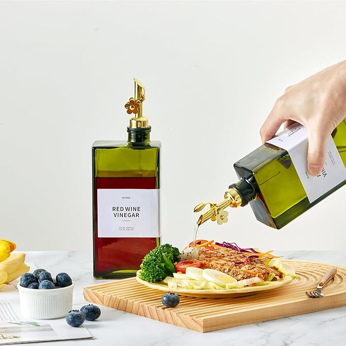 Olive Oil Dispenser Bottle for Kitchen, 16.9oz /500ml Cooking Vinegar Dispenser