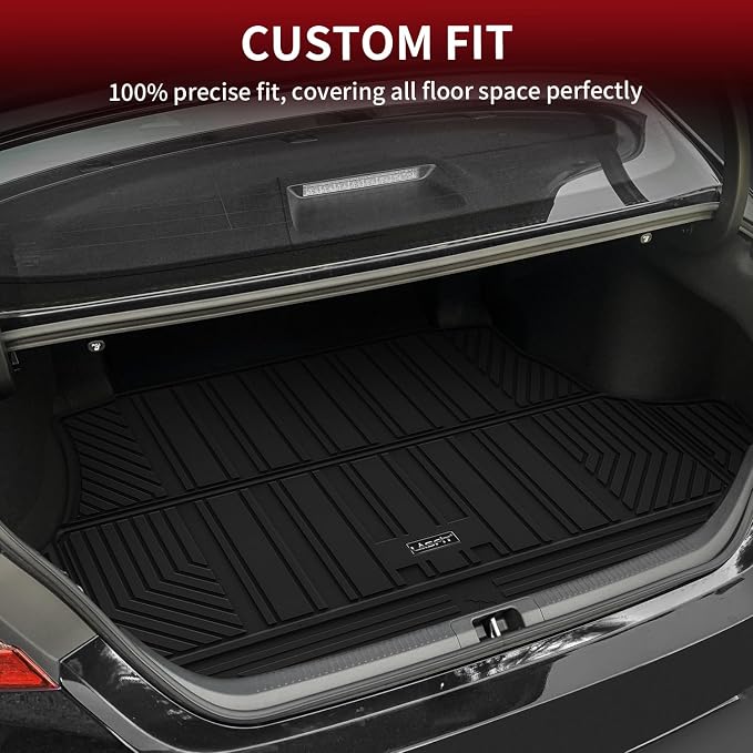 LASFIT Trunk Mat for Toyota Camry 2018-2026 & for Toyota Avalon 2019-2022, All Weather TPE Custom Fit Easy Clean Trunk Liner for Camry 2018-2025 Hybrid/L/LE/SE/TRD/XLE/XSE, Black